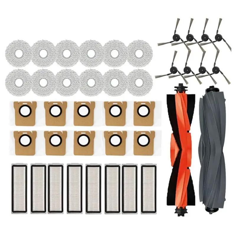 

A61I For Xiaomi For Mijia 5 PRO/OV21CN Replacement Parts- Tricut Main Side Brush, HEPA Filter, Mop Cloth& Dust Bag Accessories V