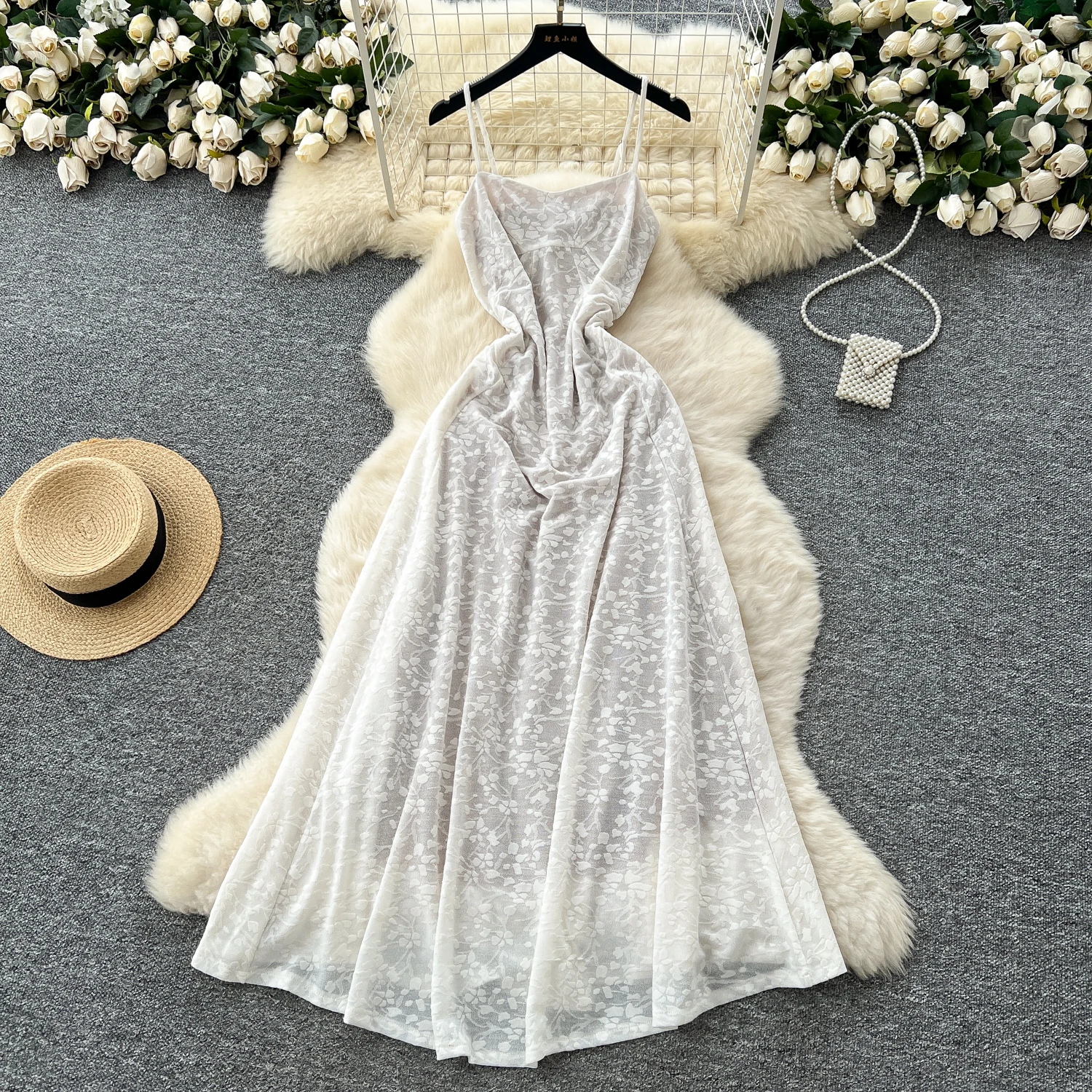 

sexy lace print Elegant Sleeveless High Waist Beach Vacation Party Dress Summer Vintage Vestidos ceremony dresses
