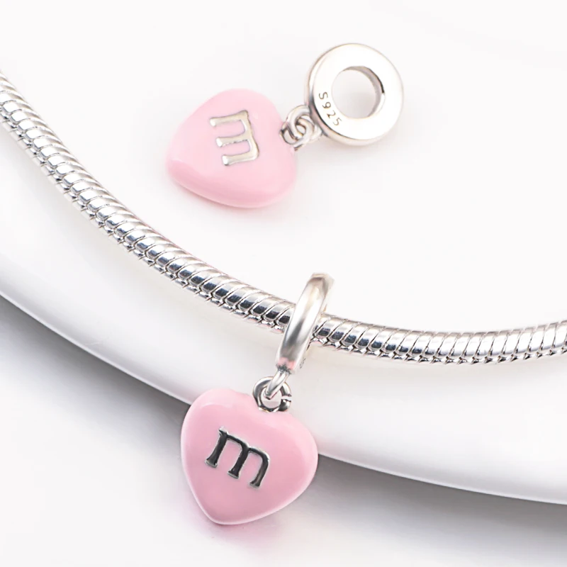 925 Solid Silver Plated Pink Series Travel Bag Happy Birthday Balloon Dangle Beads Fit Original Pandora Charms Bracelet Jewelry