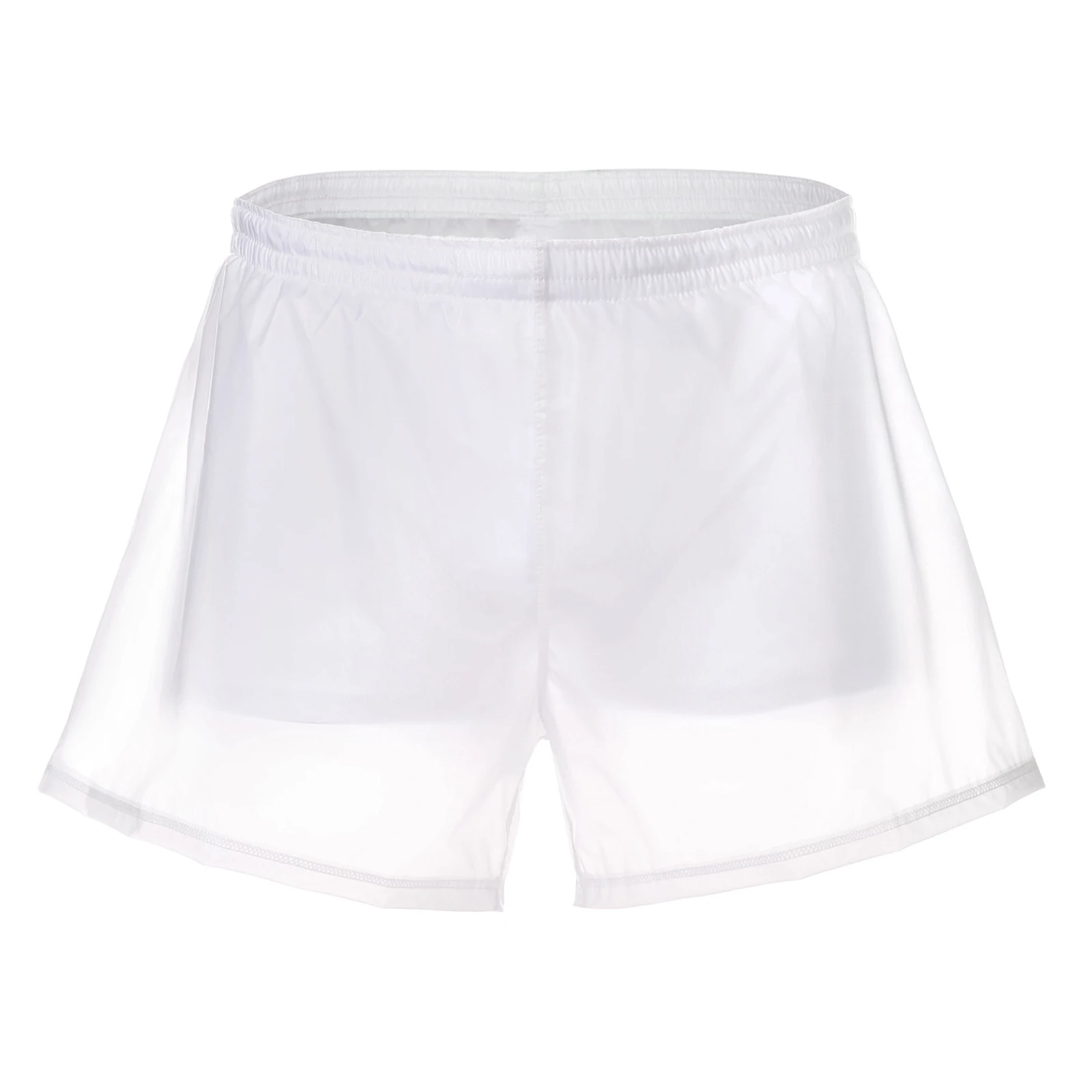 

Men PVC Swim Trunk Shorts Quick-dry Lining Elastic Waistband Boxer Shorts for Beachwear Surfing Diving Swimming Pool Party Short