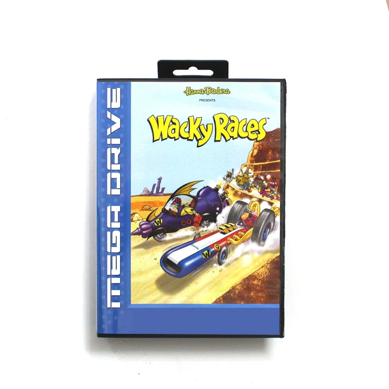 Игровой картридж Wacky Races MD с коробкой ЕС для 16-битной системы Sega Megadrive Genesis