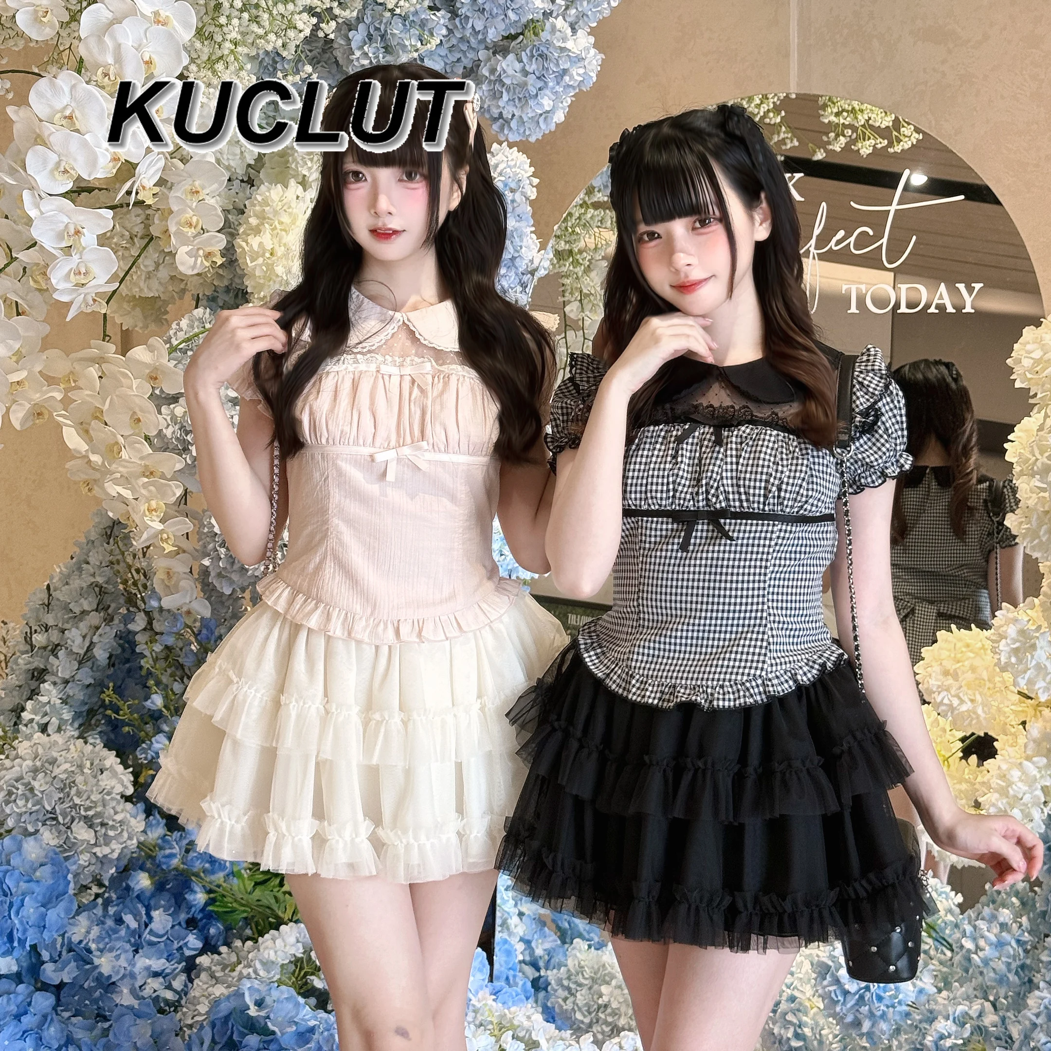 Süße süße lässige Miniröcke für Frauen, schwarz und weiß, japanisches Erwachsenen-Original-Design, klarer Stil, hoher Taillenrock, Femme