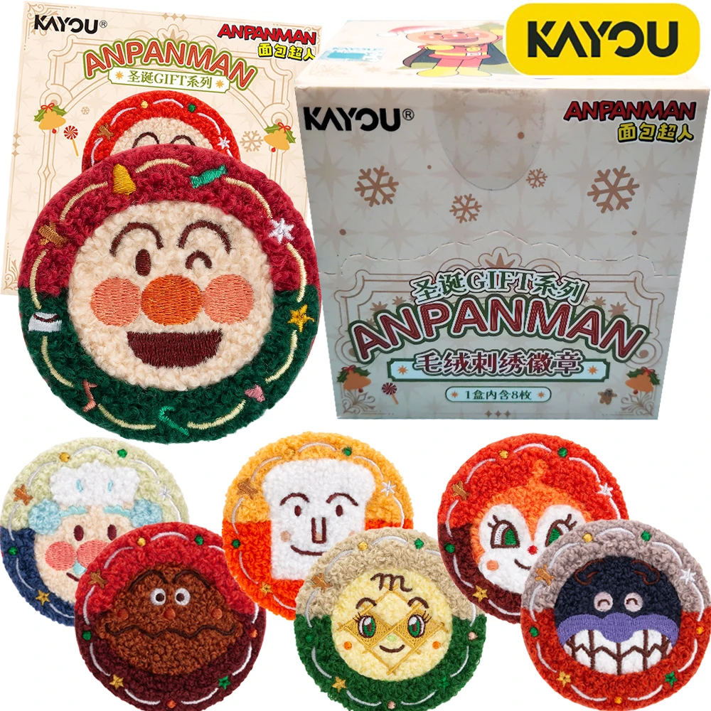 

Подлинная Рождественская тема Kayou Anpanman, круглая коллекция значков, изысканная вышивка, мастерство, милая мультяшная брошь, забавные подарки