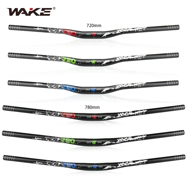 WAKE MTB Bike Handlebar Swallow Aluminum Alloy Mountain Bicycle Riser 720mm 780mm Diameter 31.8mm Cycling Parts Assessorios