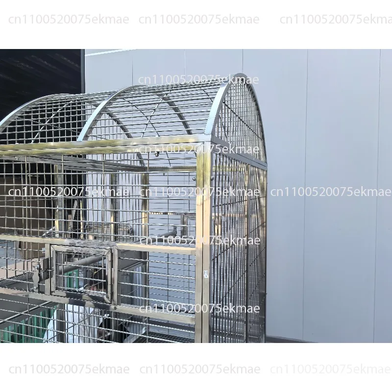 Large Luxury Bird Cage Stainless Steel Square Grinding Rod Feeder Breathable Pet Parrot Cage Sturdy Pattern Box