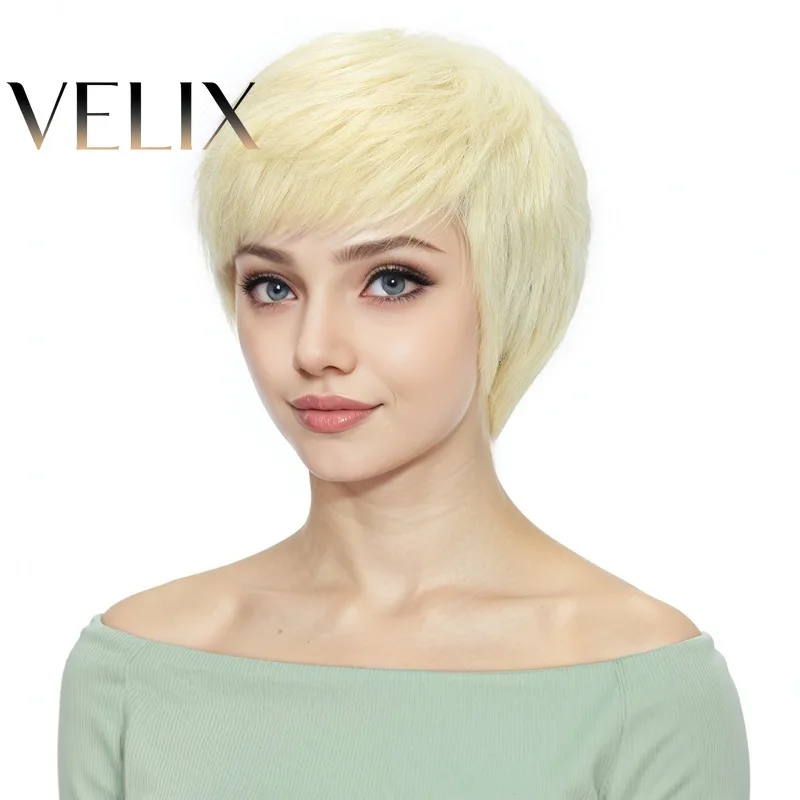 premium-613-4inch-short-straight-bangs-human-hair-full-machine-wig-brazilian-virgin-remy-180-density-for-black-women-daily-use