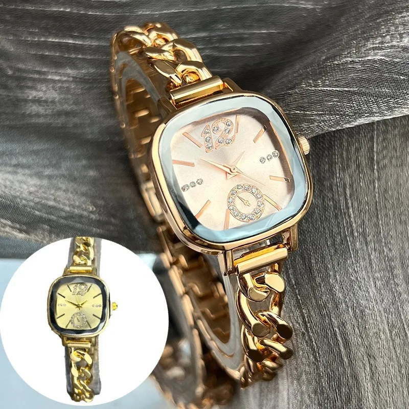 

Женские модные квадратные кварцевые часы с водными бриллиантами, многогранные зеркальные циферблаты, женские простые модные универсальные наручные часы
