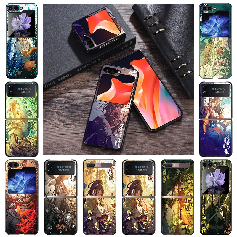 Hard Phone Cases For Samsung Z Flip 6 5 4 3 Galaxy Flip6 5G Flip5 Flip4 Flip3 MDZS Anime PC Black Matte Cover