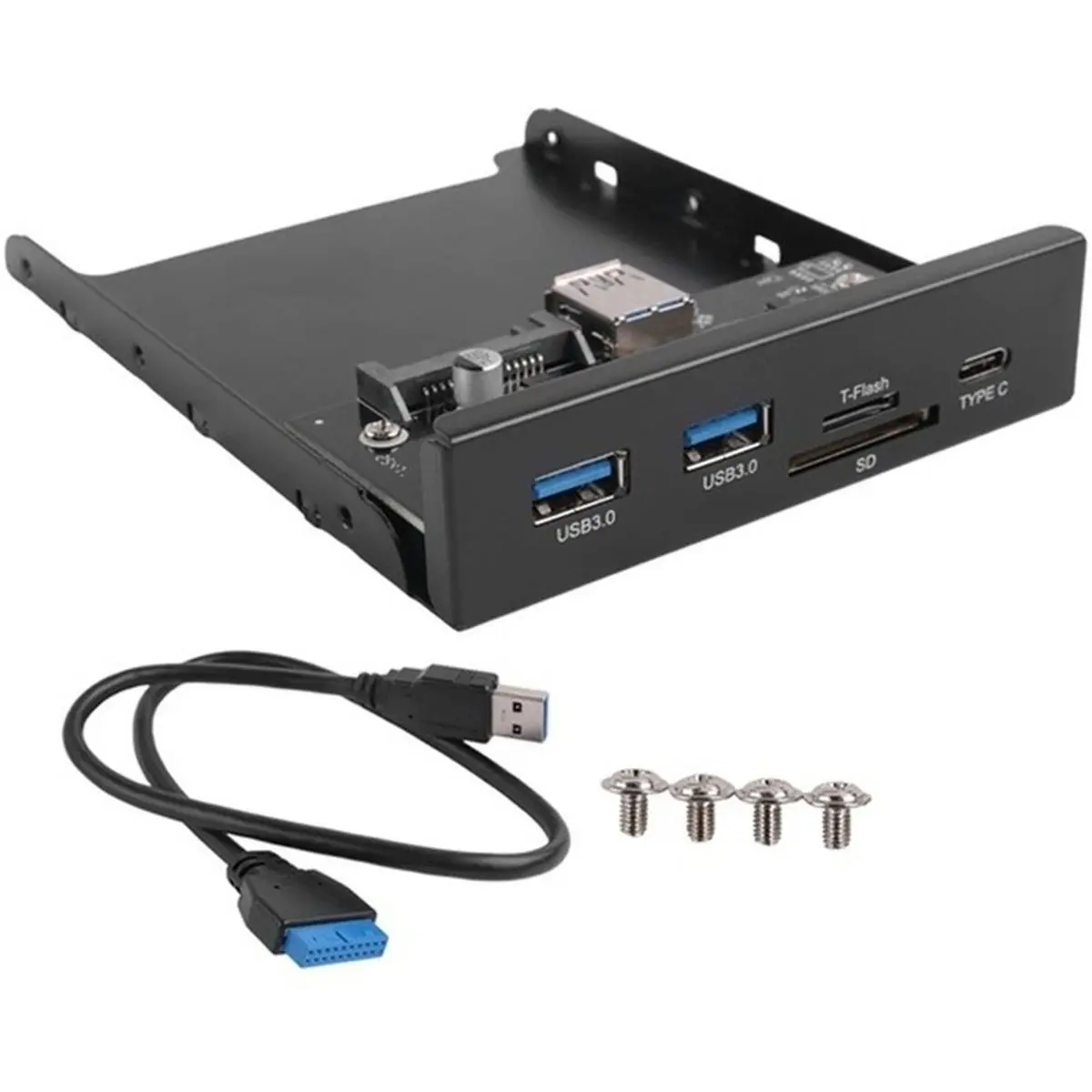 USB 3.0 for Micro-SD, TF Flash 3.5 Internal Card Reader USB-C Type-C Front Panel Dual USB 3.0 Port Floppy Hub.