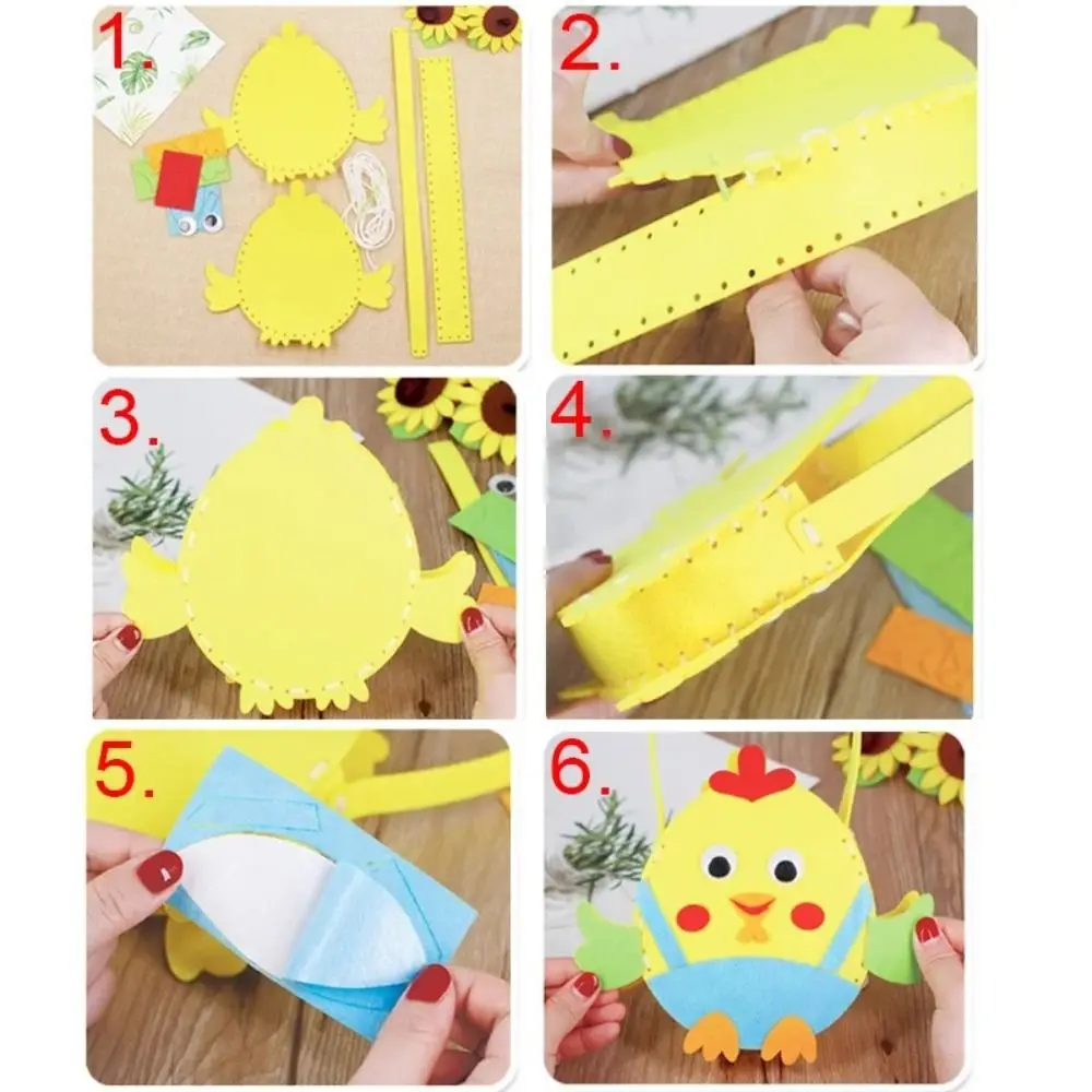 Non-woven Fabric DIY Easter Flower Basket Decorated Easter Egg Easter Rabbit Bag Toy House Decoracion Chick