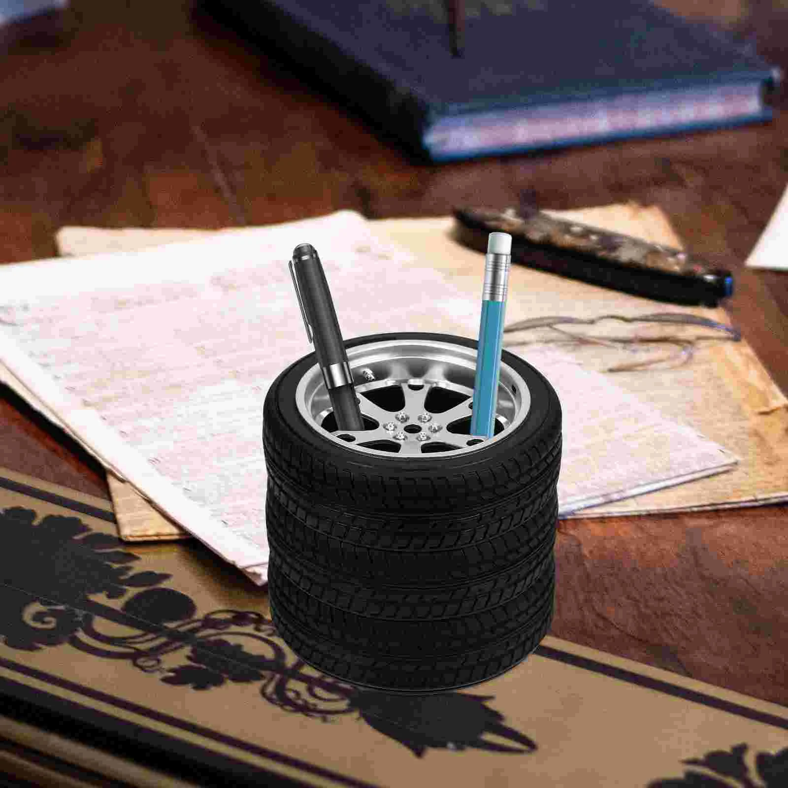 Artificial Tire Pen Holder Office Pen Storage Holder Stylish Simulation Tire Pen Holder tyre pen holder