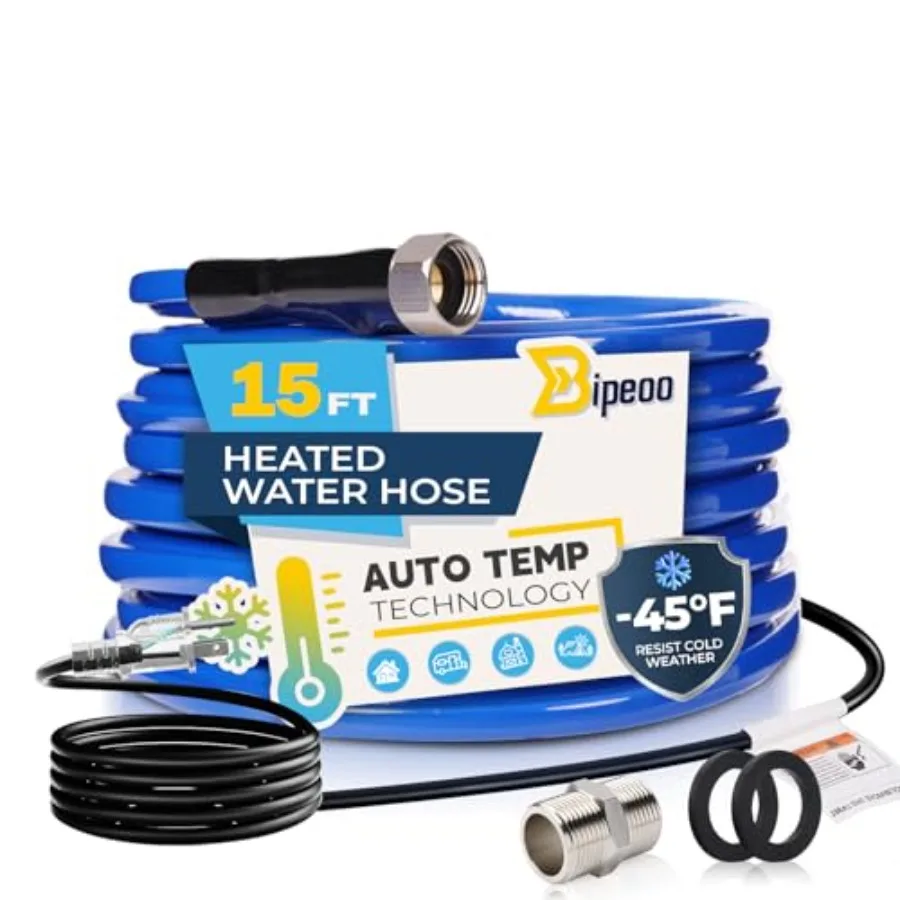 

15Feet 30Feet 50Feet 75Feet 100Feet Heated Water Hose for RV Antifreeze to -45F Black Lead and BPA Free Ideal for Campers Lives