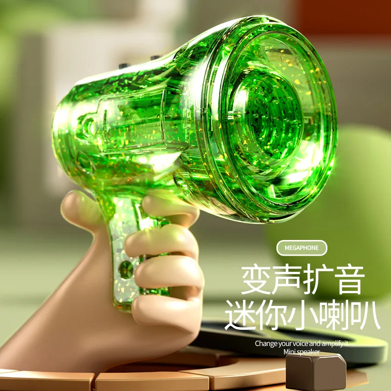 Translucent Mini Speaker Keychain Recording Speaker Creative Cute Schoolbag Pendant Funny Stress Relief Recording Toy