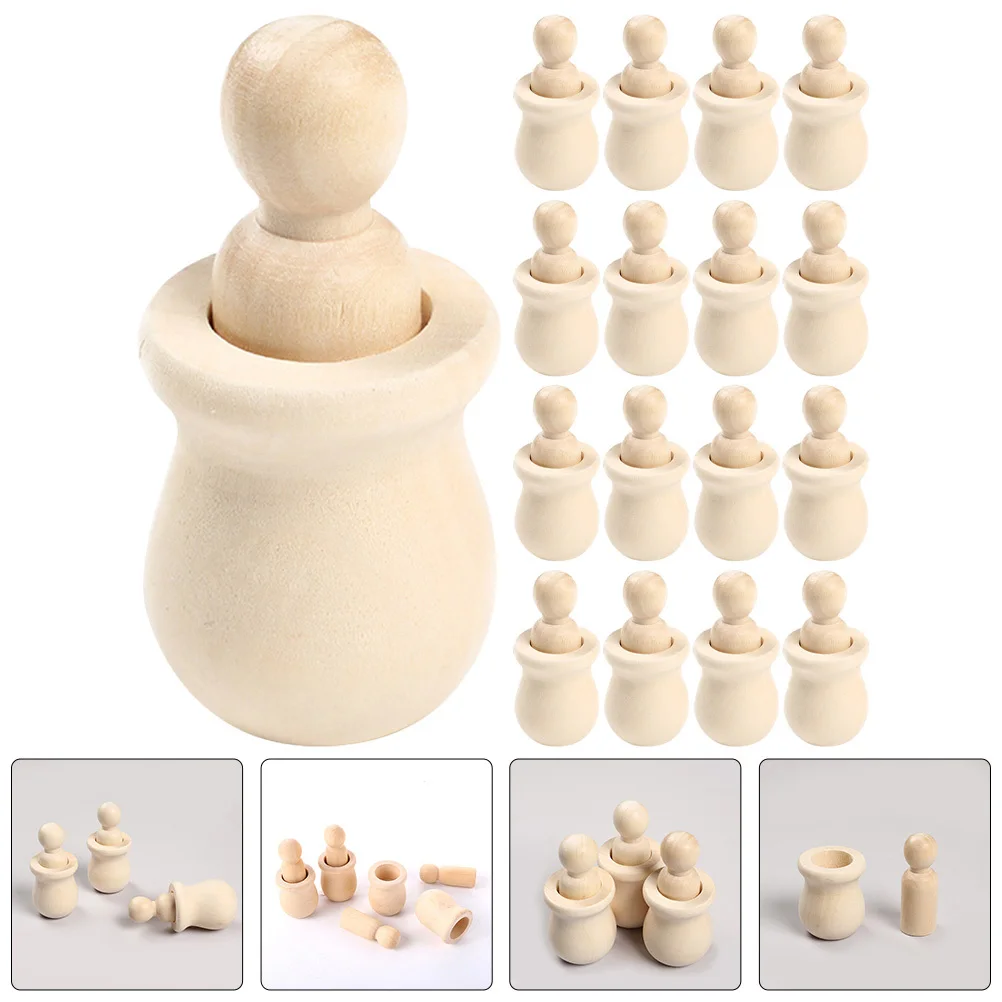 20 pezzi di pioli in legno non finiti per persone, graffiti fai da te, forniture artigianali vuote per progetti artistici per bambini, legno non finito