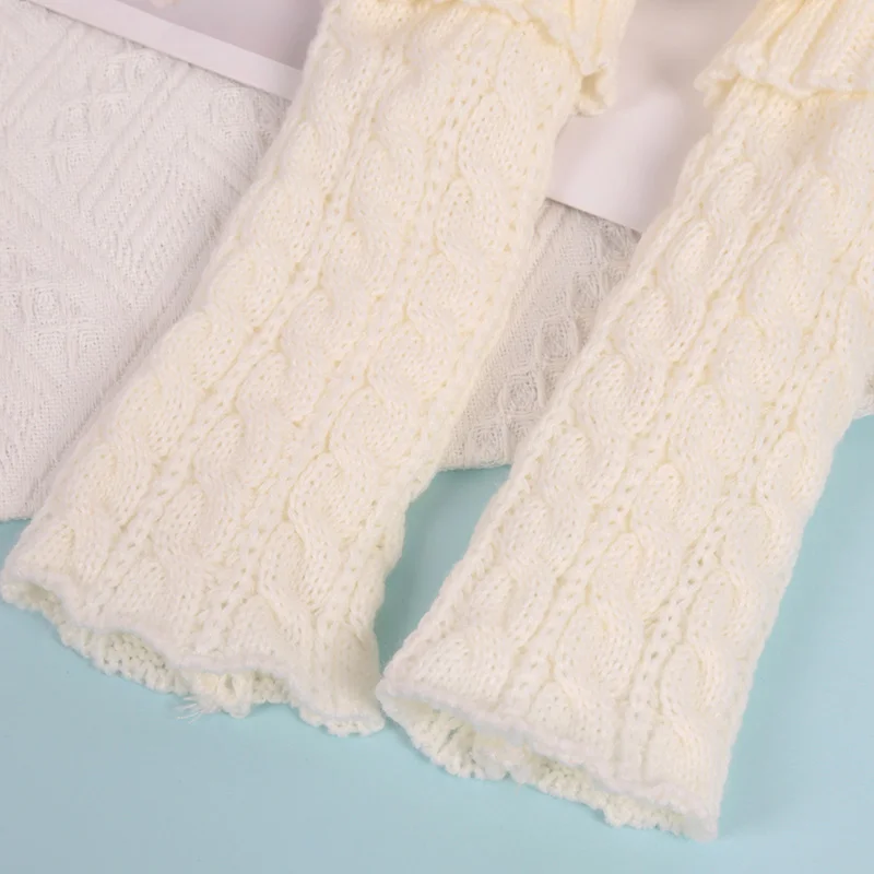 ถุงเท้าเด็กผู้หญิงแบบถักลายบิดสไตล์โลลิต้า ปี 2026  ถุงเท้ากันหนาวสำหรับเด็ก  ผ้าคลุมเท้าสำหรับฤดูใบไม้ผลิและฤดูใบไม้ร่วง  ถุงเท้าน่ารักแบบพองๆ