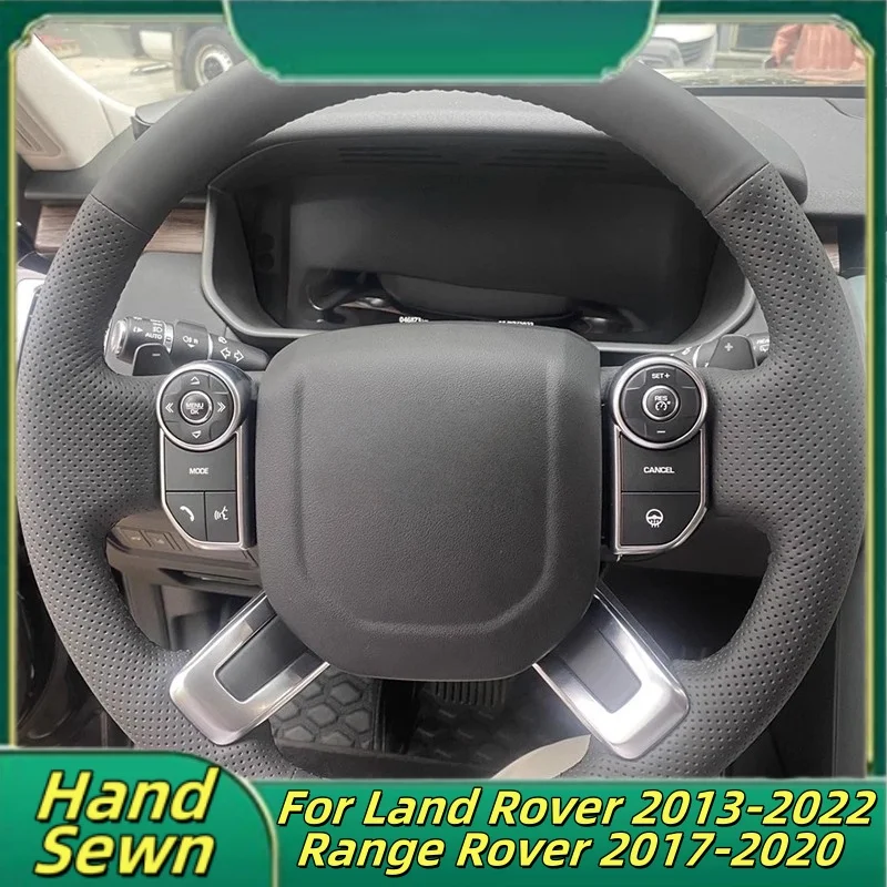 

Car Steering Wheel Cover Hand-Sewn Microfiber Leather For Land Rover 2013-2022 Range Rover 2017-2020 Car Interior Accessories