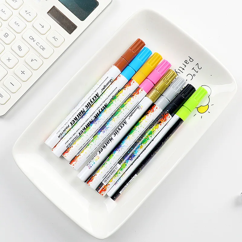 35 Colors 0.7mm Acrylic Paint Marker Pen for Ceramic Rock Glass Porcelain Mug Wood Fabric Canvas Painting