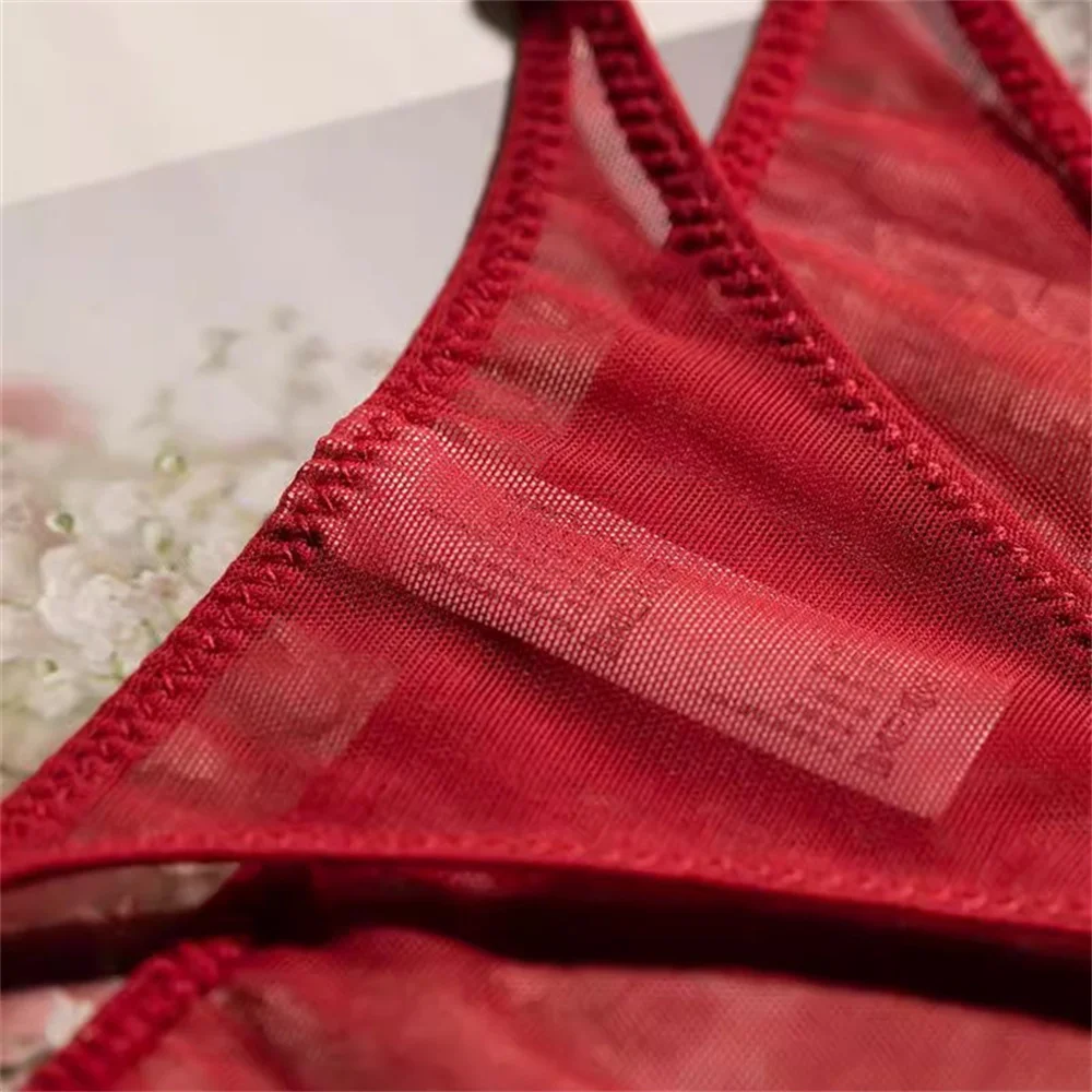 Dámské bezešvé tanga s vysokým rozparkem, ultratenké síťované sexy spodní prádlo, průhledná gáza, sportovní fitness tangá, plus velikost - náhled 6