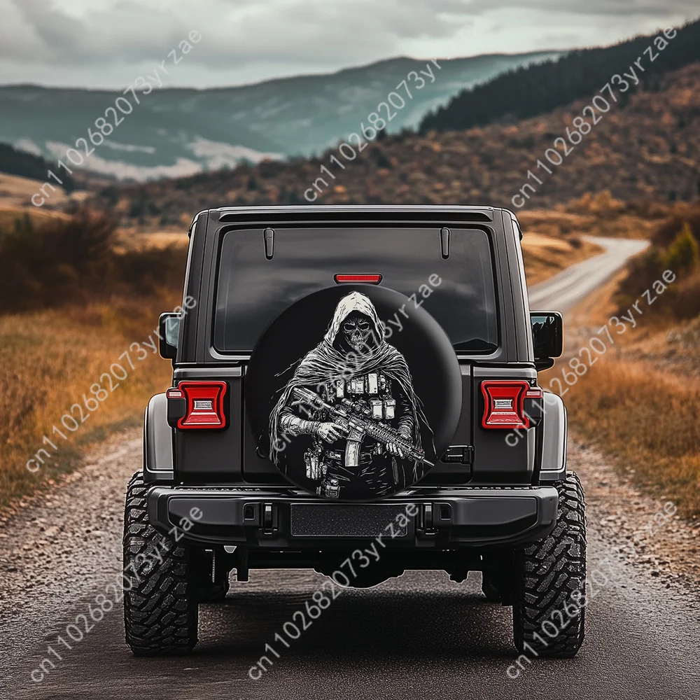 

Skeleton Warrior Various Models Spare Car Tire Cover Sand Dust Prevention Protect Wind Rain Tire Cover Sturdy Durable Tire Cover