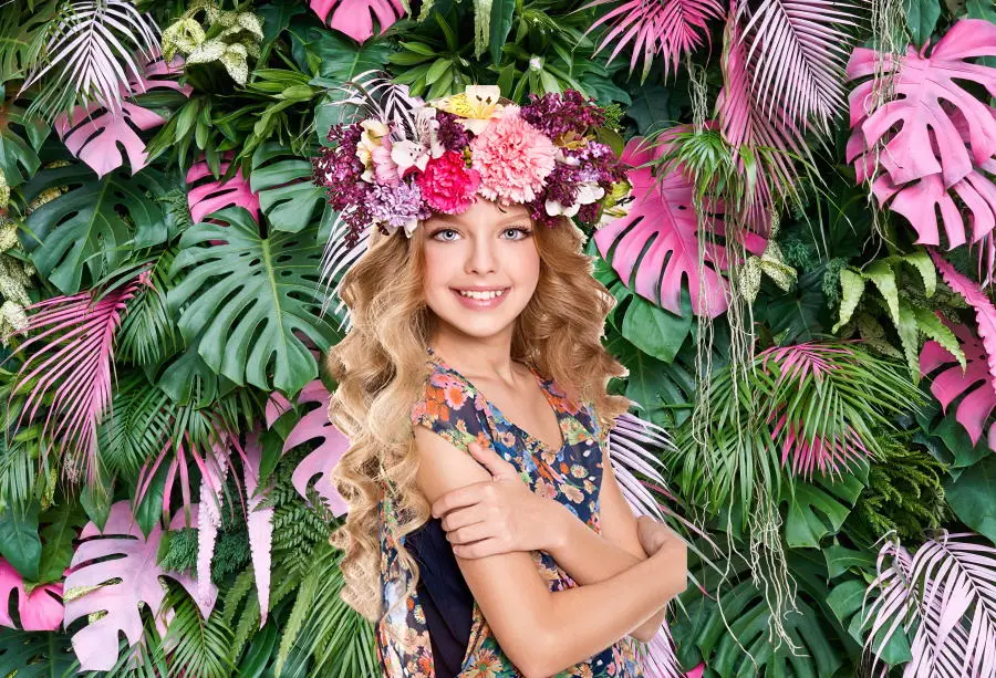Fondo de hojas verdes de hierba, Fondo de fotografía de retrato de boda para fiesta de cumpleaños de bebé, jungla Tropical de verano para estudio fotográfico