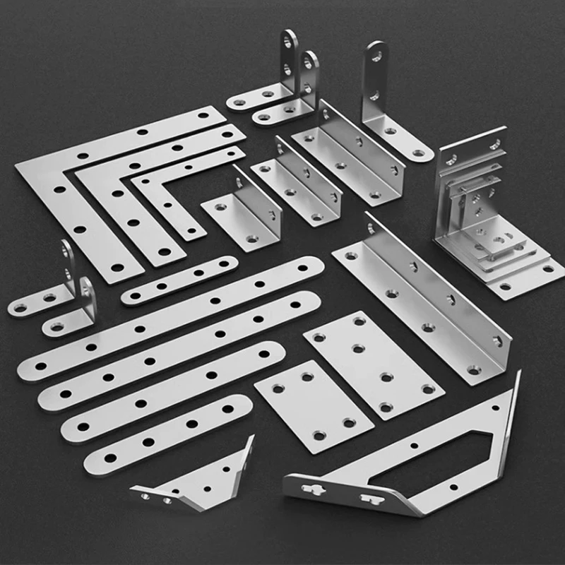 5PCS Stainless Corner Code 90° Right Angle Fixator Furniture Cabinet Connection Angle Iron Stool Chair Reinforcement Accessories