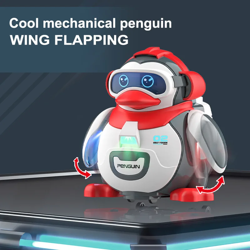 New Kids Electric Toy Mechanical Penguin Simulation Animal Model With Sound Light Baby Interactive Electric Penguin Toy Gifts