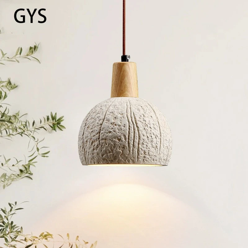 Creative Concrete Cement Chandelier Bedroom Bedside Led Pendant Lamp Round Hanging Light For Corridor Hallway Porch Dining Room