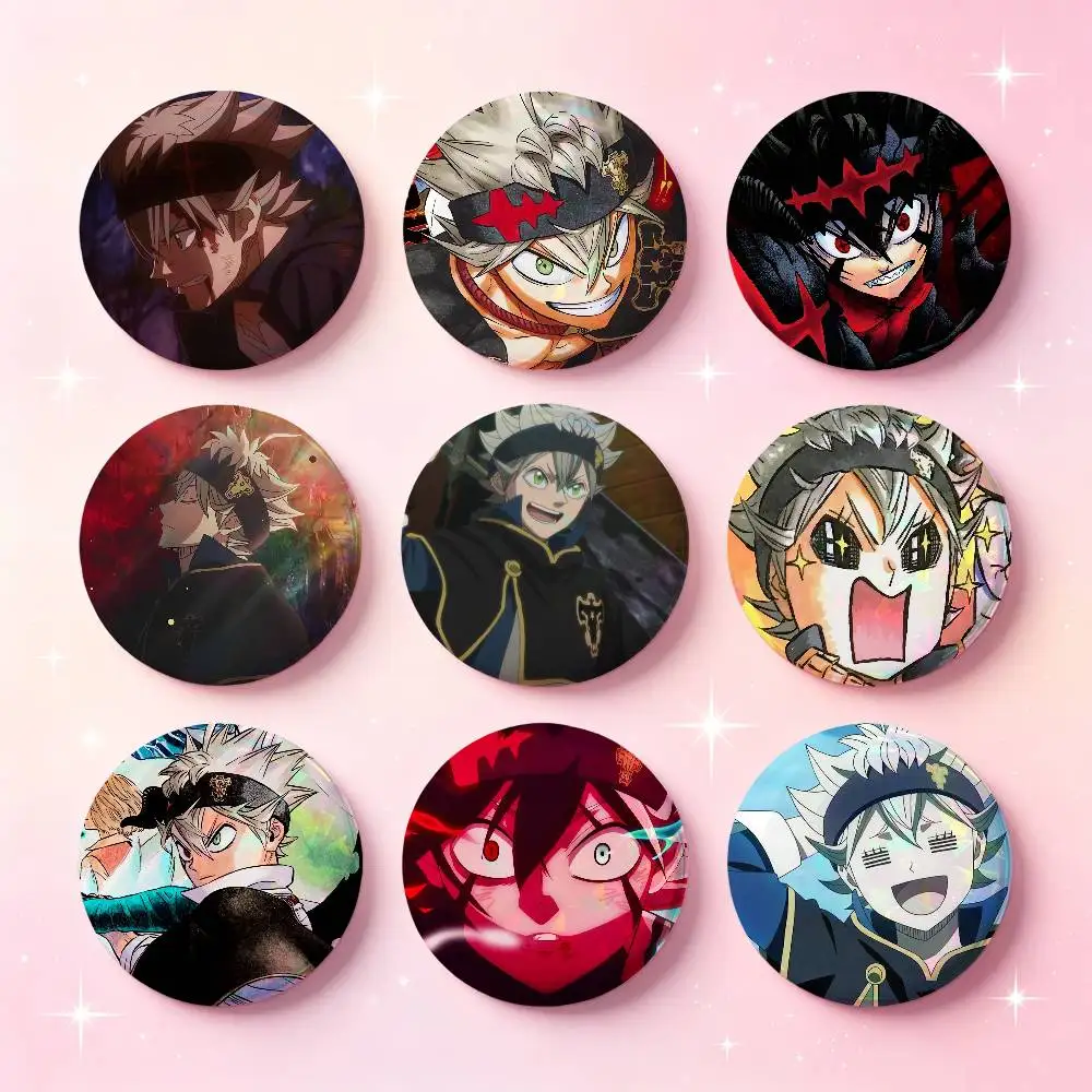 Anime Black Clover Asta Badges 25 32 44 58 75 Mm Round Cosplay Pin Bag Decor Fans Collect Friends Gifts Brooch Souvenir