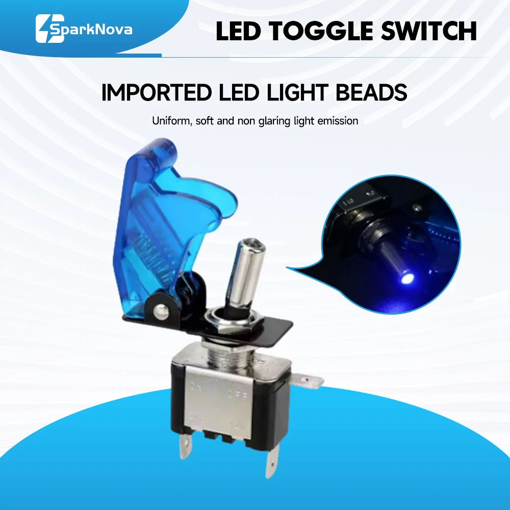 12V LED Rocker Toggle Switch SPST ON OFF Toggle Power Switch for Car Boat Marine Truck Trailer ATV UTV Ignition Light Waterproof