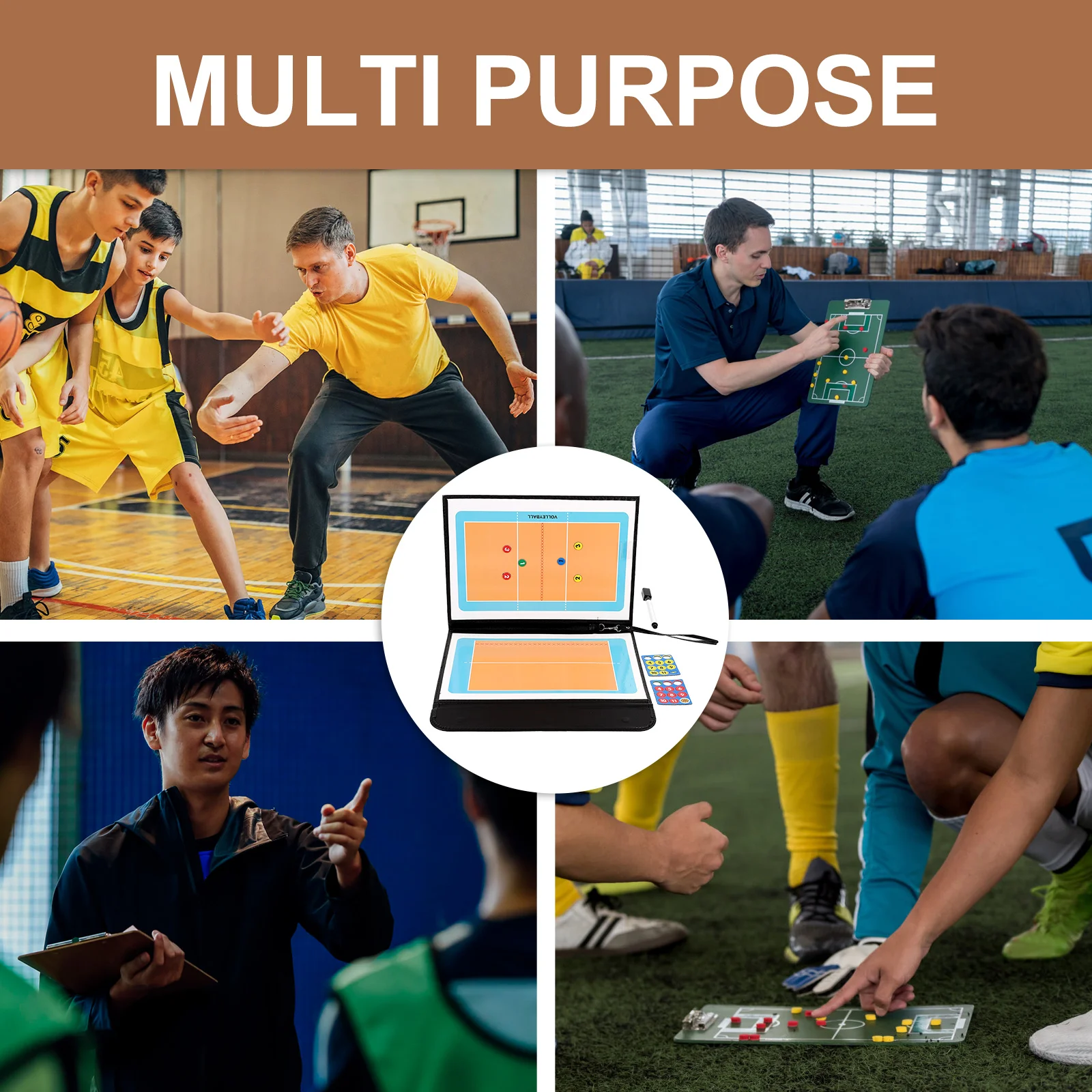 

1Set Volleyball Coaching Board Lightweight Durable Iron Multi-Function Design Planning Sports