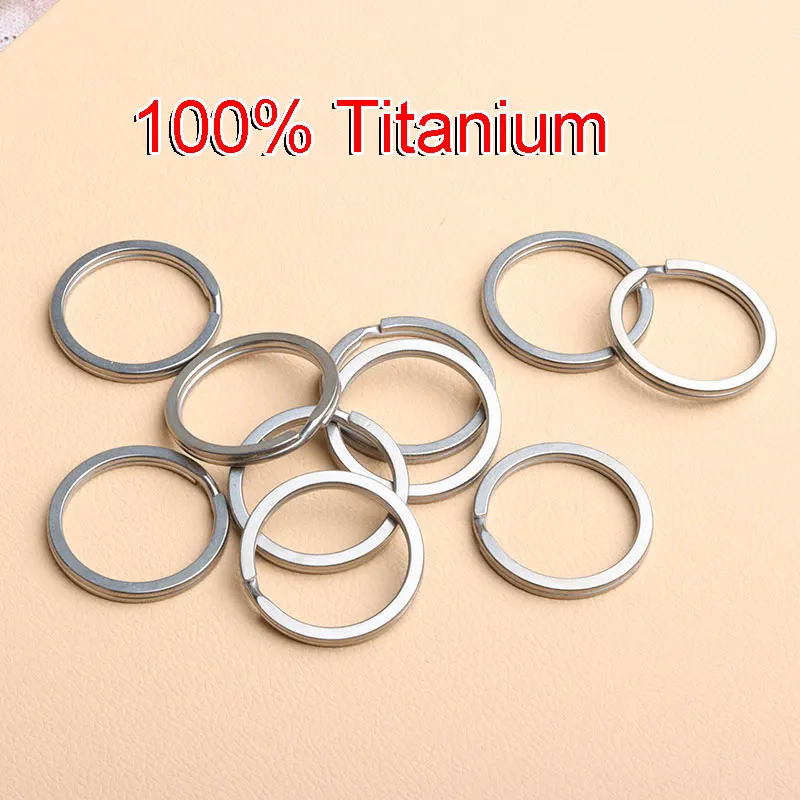 10PCS Titanium TC4 Ti Round Metal Keyring EDC Split Key Ring Key Chain 10mm/12mm/14mm/18mm/25mm/28mm/32mm FW136