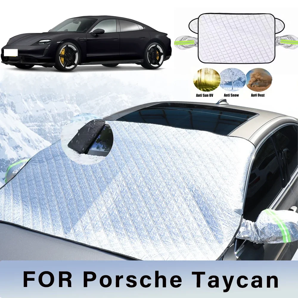 

Thickened Car Now Sunshade Windshield Cover With 5/9 Magnets UV Protection Anti Snow Sunlight For Porsche Taycan