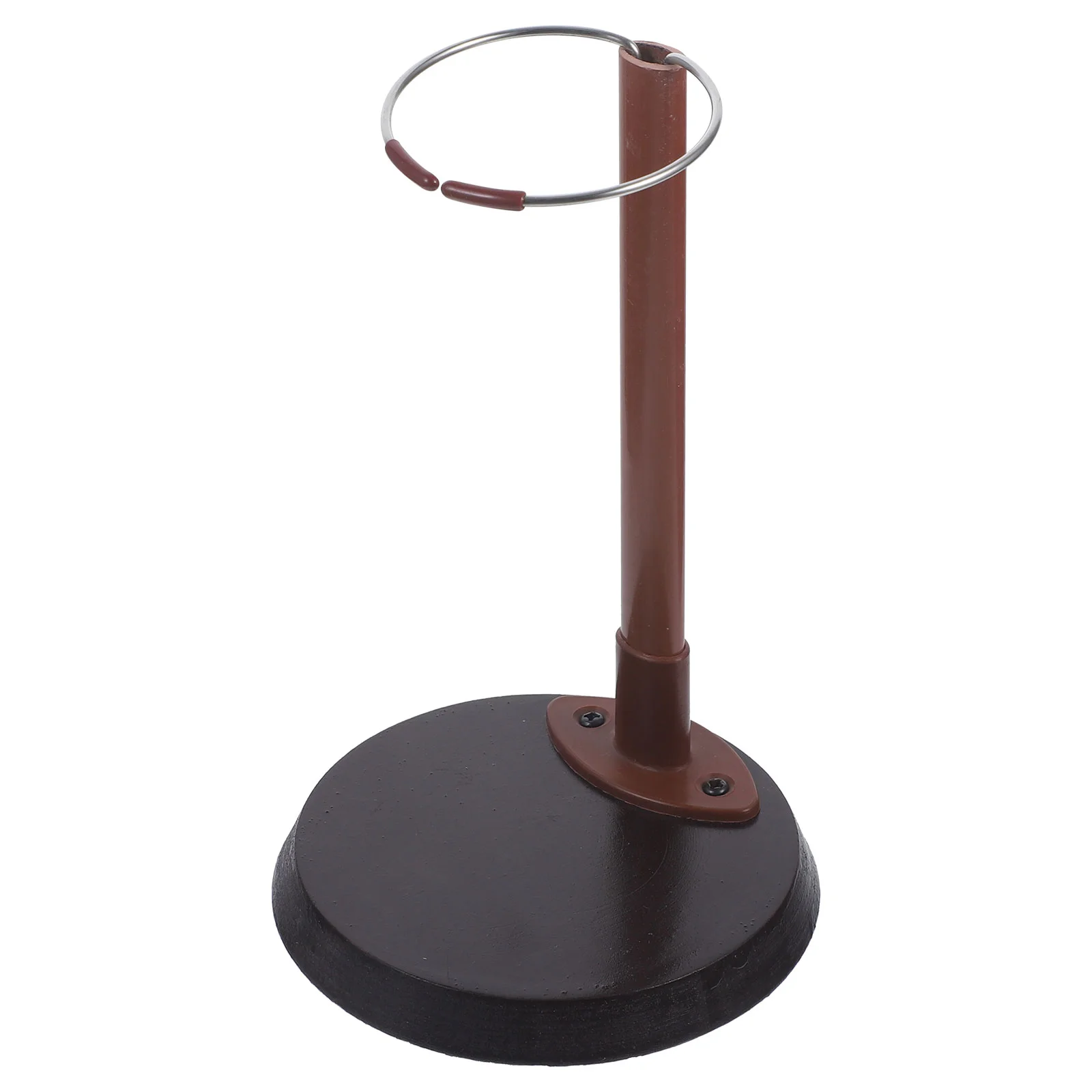

The Animal Stand Display Rack Children Toy Shelf Wood Bracket Round Base Brown for Displaying Plush Supporting