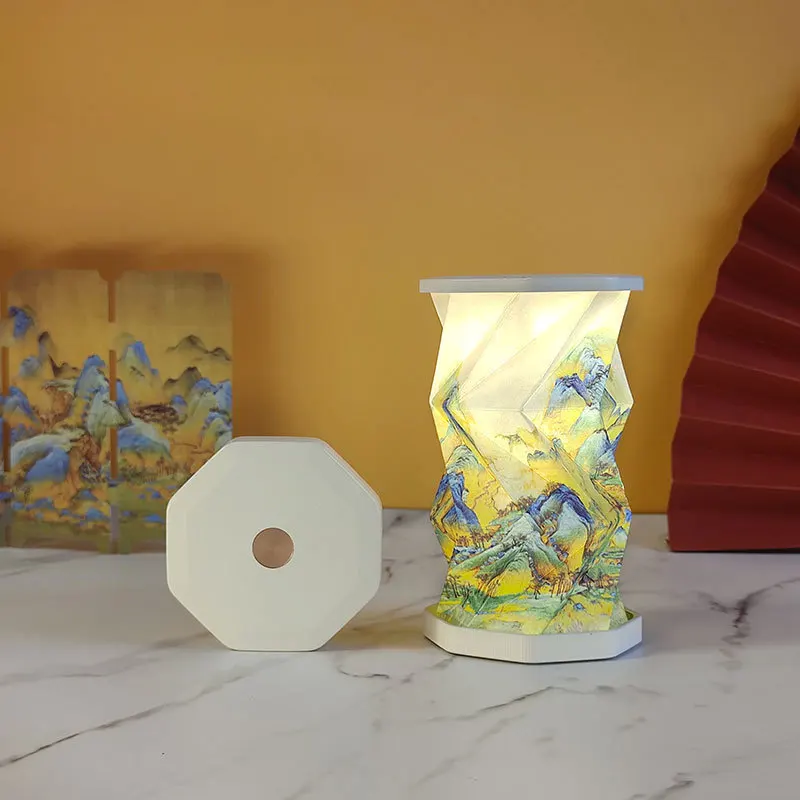 Creative Gifts Mini Folding Rotary Light LED Charging Night Compact Ambient Portable Merchandise Small Gifts