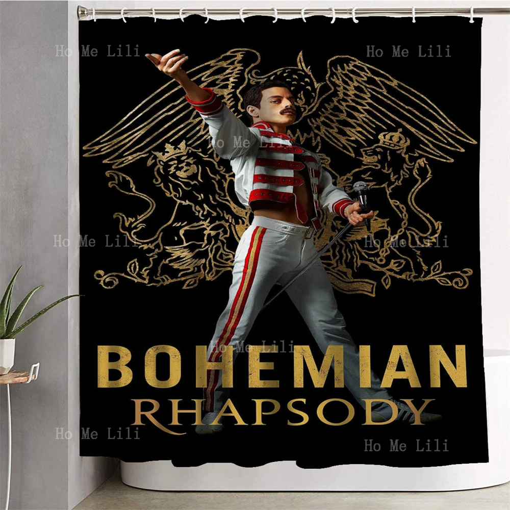 Queen Band Music Bohemian Rhapsody Bathroom Decorate Set With 12 Hooks