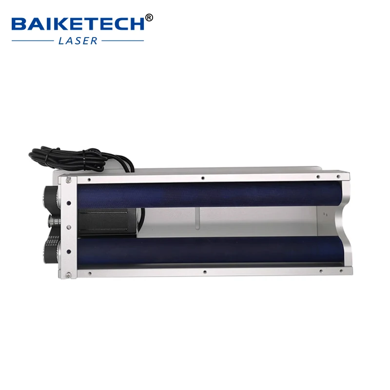 Blue Shaft Wide Distance Rotary Axis for Laser Engraving Machine, Engraving Length 10-500mm, Diameter 40-200mm Cylinder Marking
