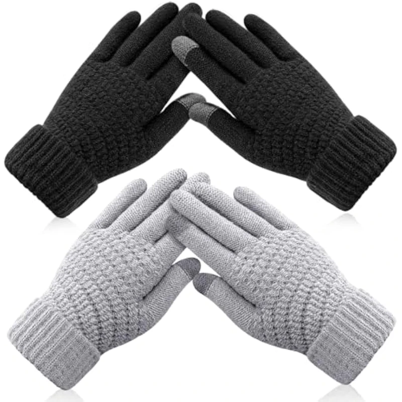 

Women elastic cuff winter gloves women's warm running glove with thermal soft knit lining womens soild color trends accessories