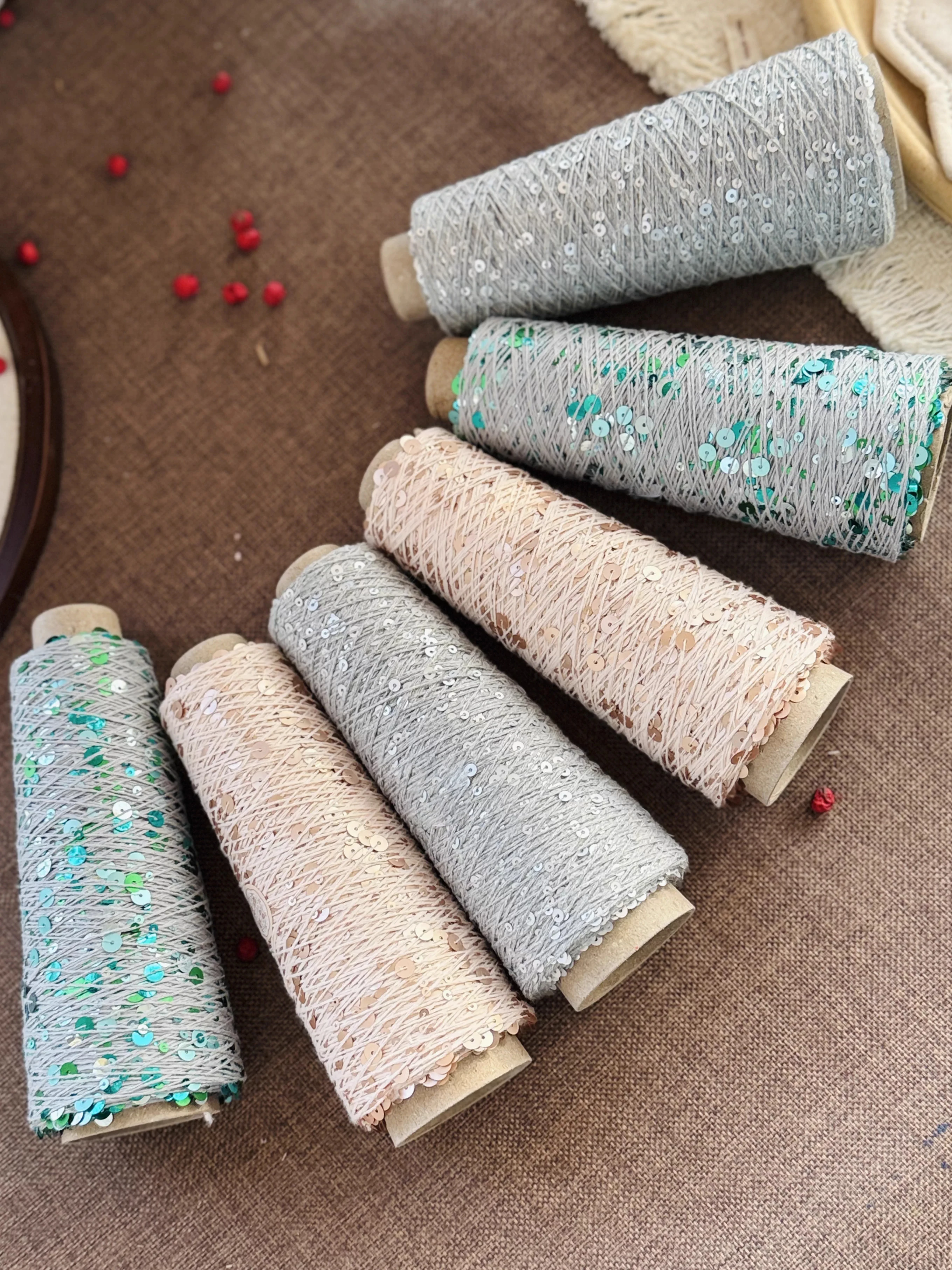 

300g Pure cotton Yarn Sequin Yarn Hand Crochet Thread Knitting Clothes Needlework