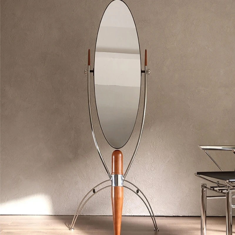 

Modern floor-to-ceiling Chinese retro stainless steel flippable mirror new bathroom bedroom full-length mirror