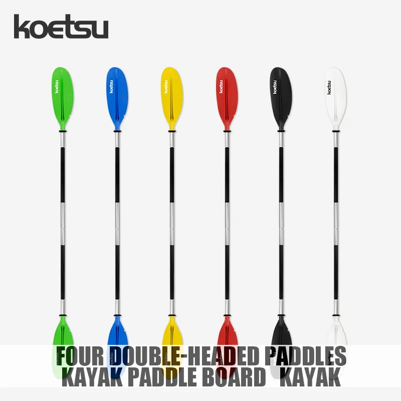KOETSU Four Section Double Headed Aluminum Alloy Paddles, Canoe Paddling, Kayak, Four Section Combination Paddling