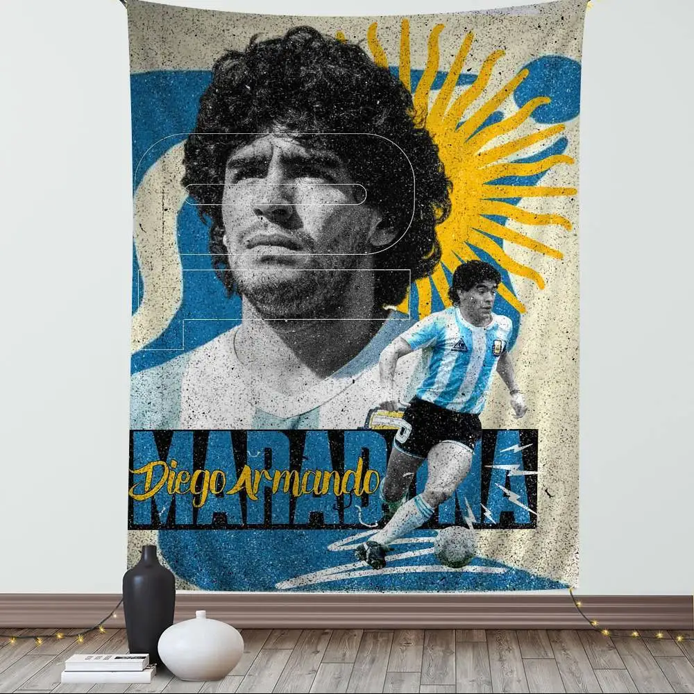 دييغو أرماندو مارادونا نسيج ملون للتعليق على الحائط التارو الهبي سجاد الحائط ديكور المنزل #4
