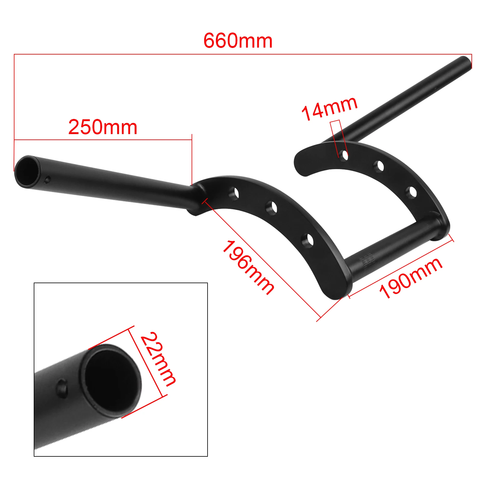 Motorcycle Handlebar Z Bars 22mm 7/8