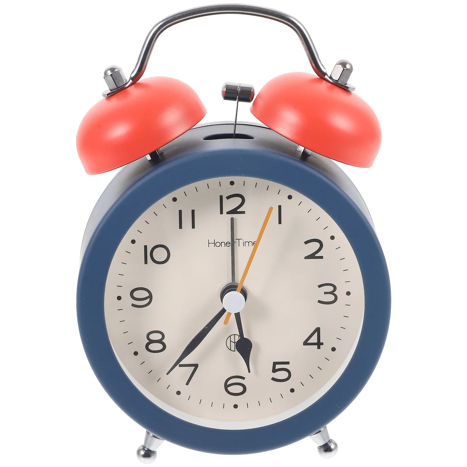 

1pc Silent Alarm Metal Glass Large Display Easy Read Decorative Desktop Clock For Home Office Bedroom Tabletop Clock Ornament