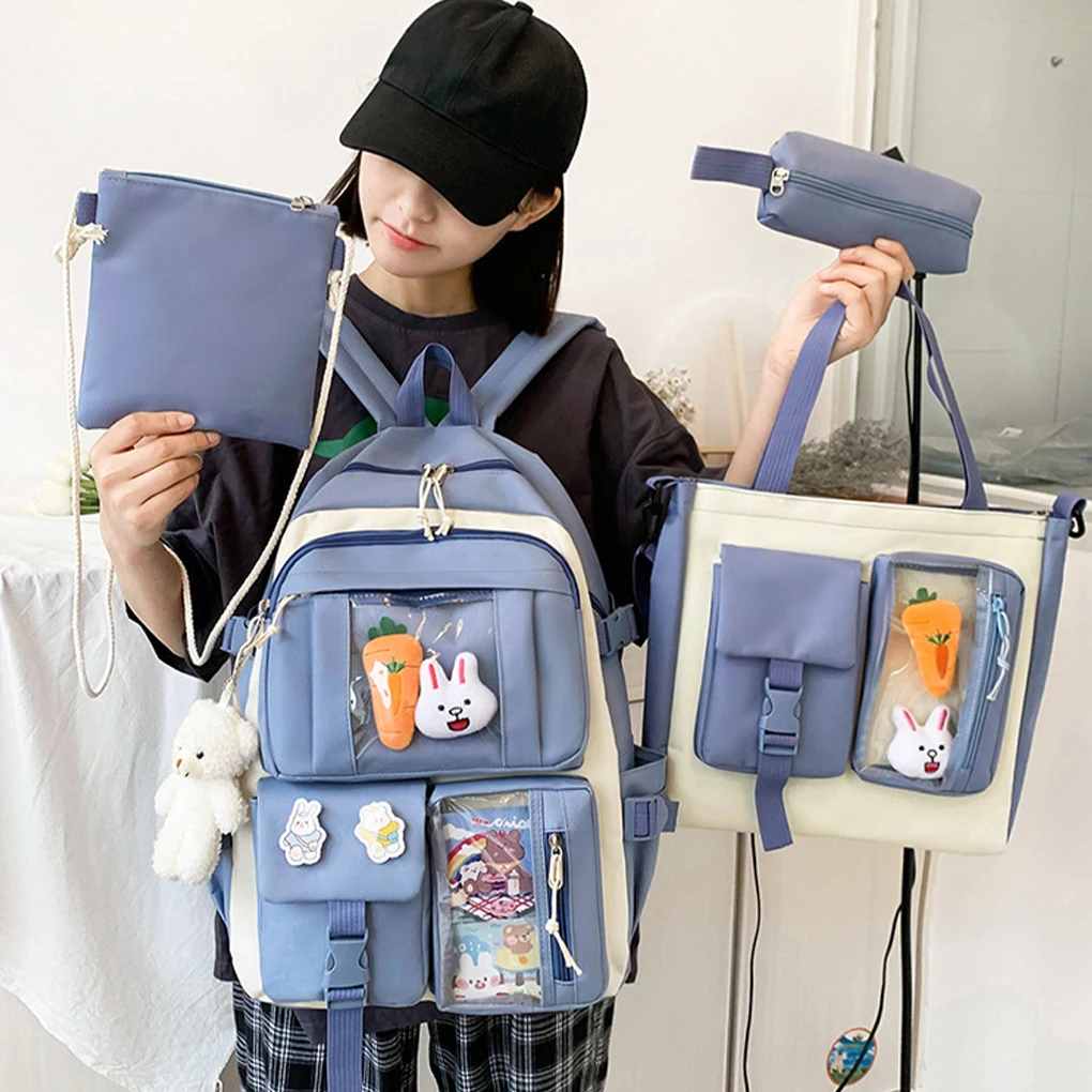 

Multi-functional School Backpack With Extra Bags Suitable For School Large Capacity Schoolbag pink