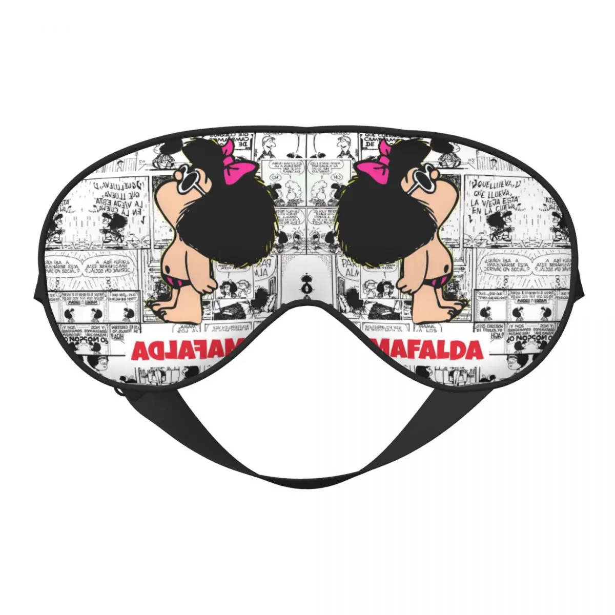 

Милые Mafalda забавные мультяшные регулируемые повязки на глаза Quino манга повязки на глаза для мужчин и женщин, дорожные маски для сна, обеденный перерыв, повязка на глаза