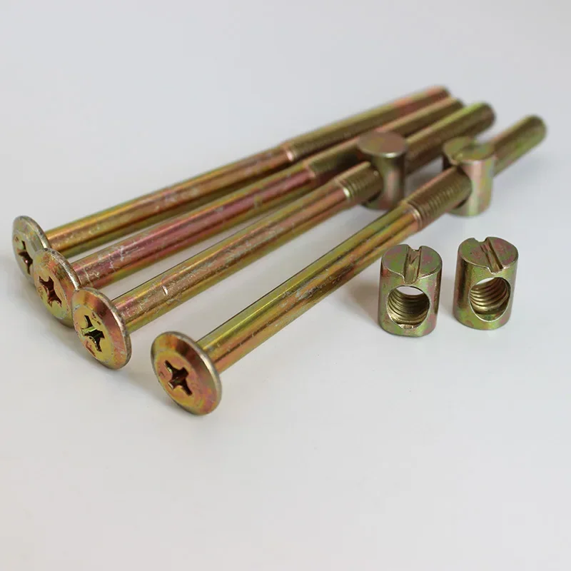 M6 M8 家具ボルトナットプラス十字頭ネジ亜鉛メッキベビーベッドボルトバレルナットベビーベッドキャビネット用