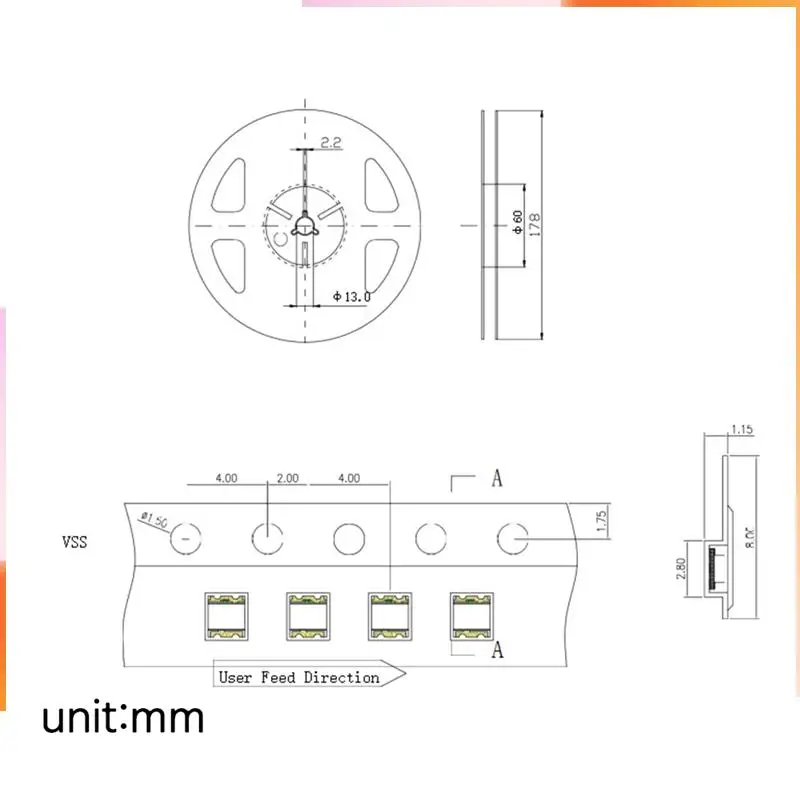 A92Z 200Pcs WS2812 2020 LED Chip 4Pins Mini White PCB Addressable Digital RGB Full Color LED Chip DC5V For LED Strip Screen