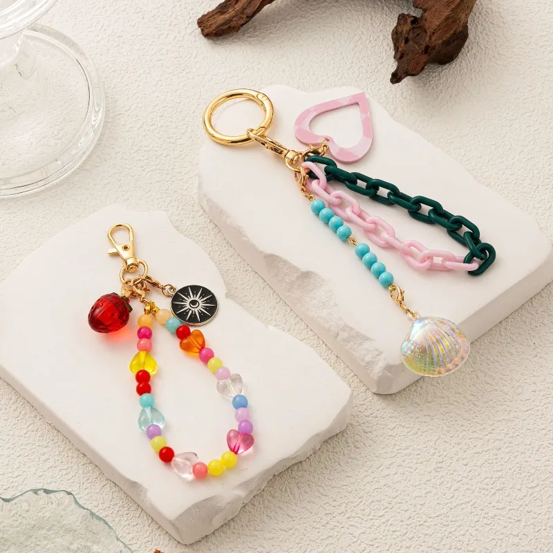 

Romantische Hart Sleutelhanger,Schelp Tasbedel,Schattig Zacht Accessoire, Kustachtig Esthetisch Cadeau,Women Key Ring Gift