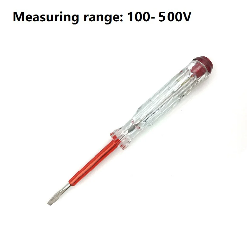 1PC 100V-500V  Circuit Tester Screw Driver Voltage Tester Pen Electrical Tests Quick Testing Live Mains Cables Up To 250V Tools