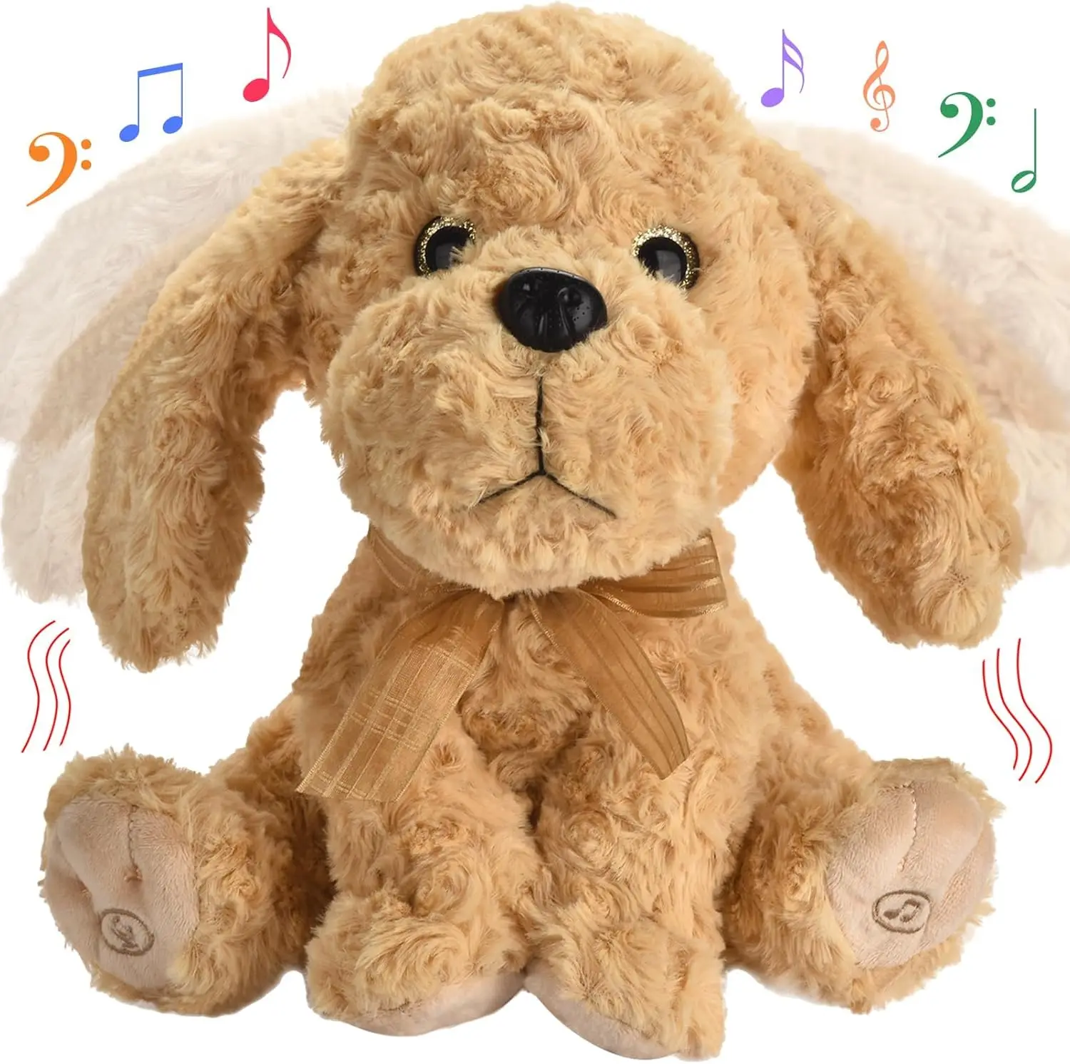 

Interactive Singing Plush Dog Toy with Record & Repeat, 8 Songs, Moves Head & Ears, Gift for Kids Age 3-6